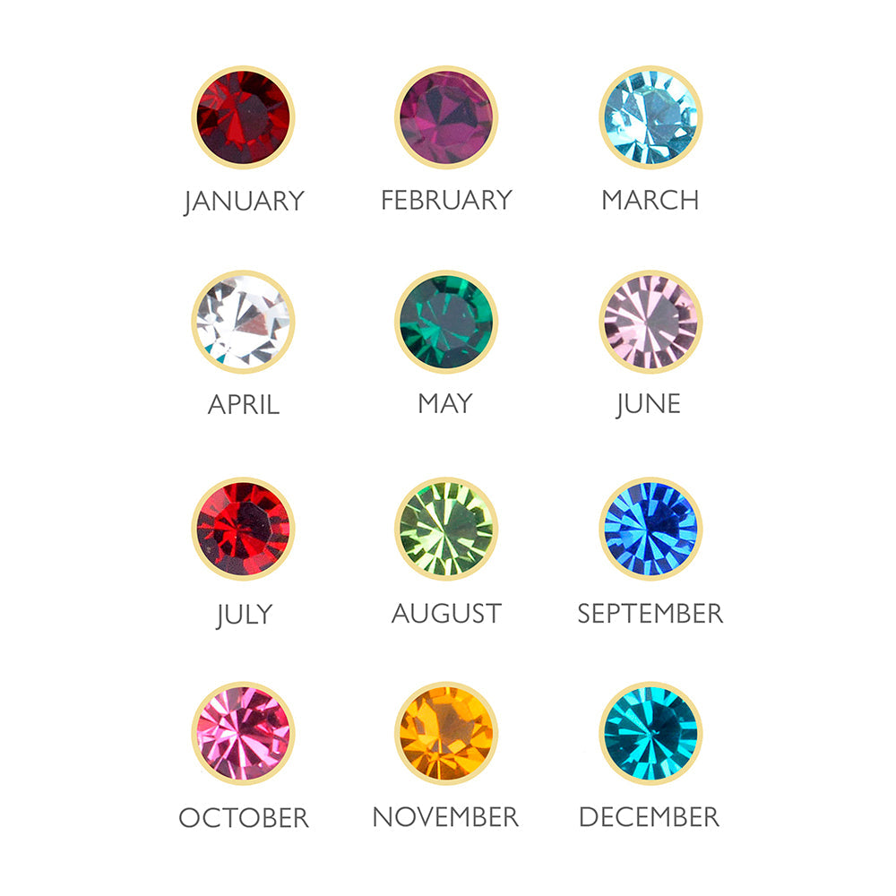 Personalised Gold Birthstone Crystal Disc Necklaces: 4 - Necklaces By Gift Moments