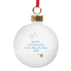 Personalised Gold & Blue Stars My 1st Christmas Bauble - Shop Christmas Baubles At Gift Moments - 3