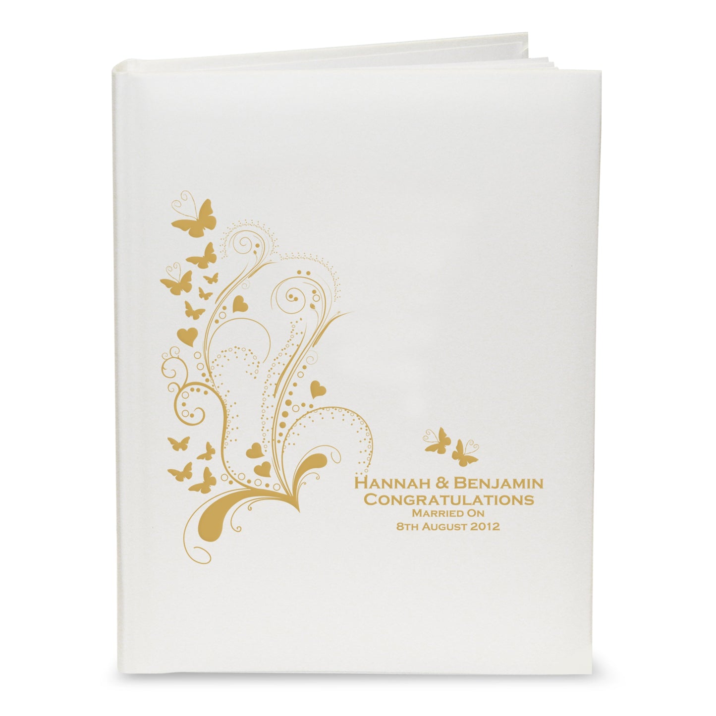Personalised Gold Butterfly Swirl Traditional Photo Album: 2 - Photo Albums By Gift Moments