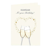 Personalised Gold Champagne Flutes Card: 3 - Greeting Cards By Gift Moments