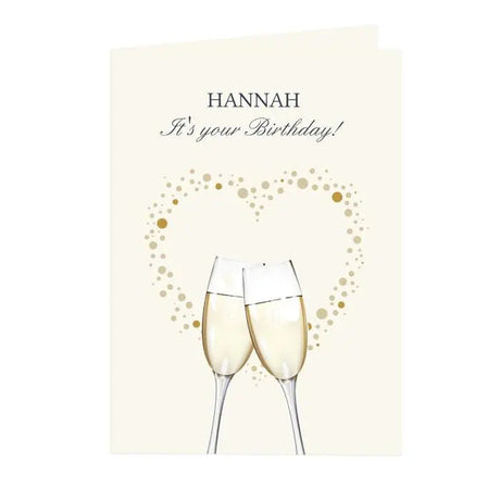 Personalised Gold Champagne Flutes Card: 3 - Greeting Cards By Gift Moments