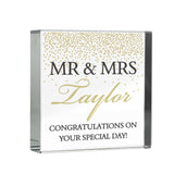 Personalised Gold Confetti Crystal Token: 5 - Crystal Tokens By Gift Moments