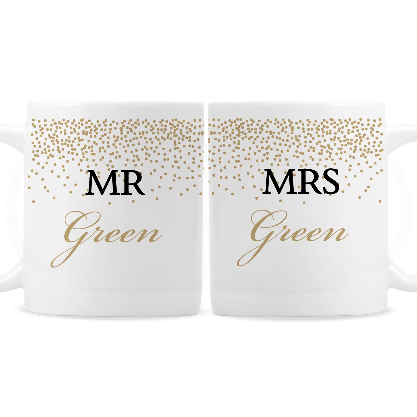 Personalised Gold Confetti Mug Set: 3 - Mugs By Gift Moments