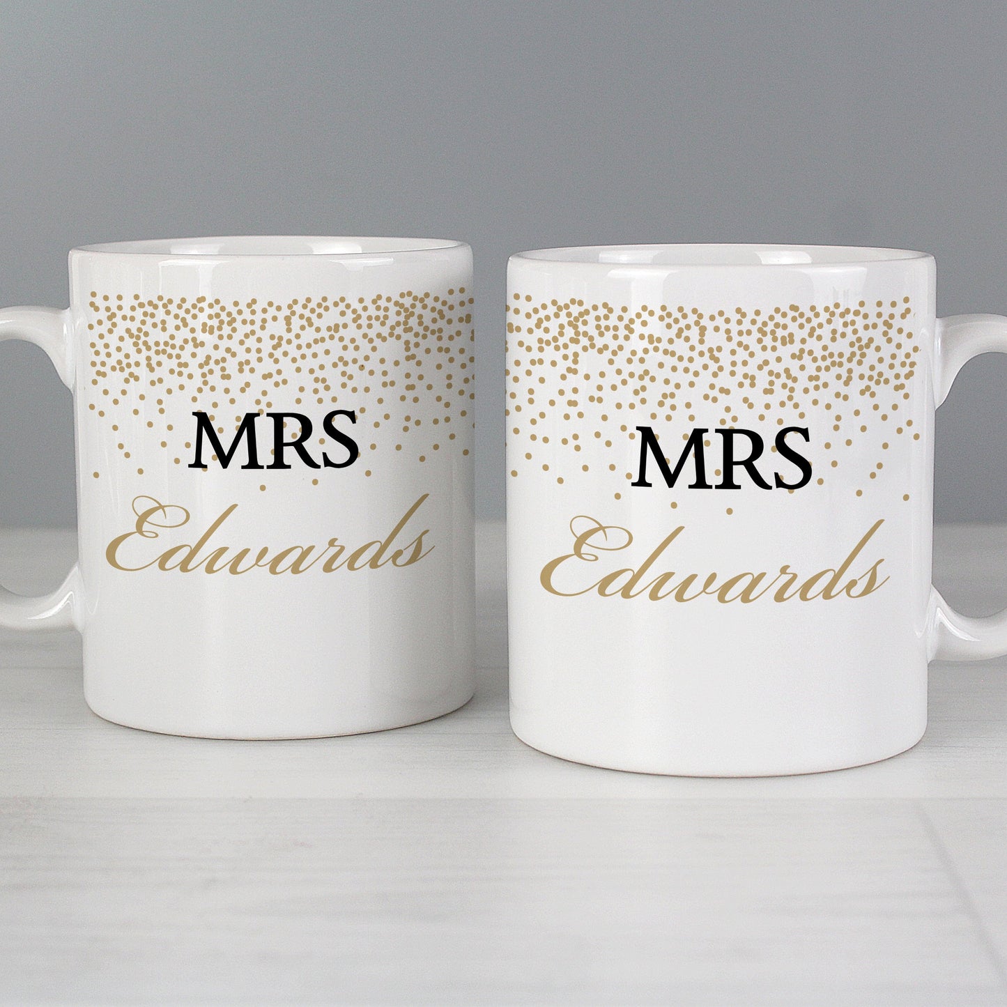 Personalised Gold Confetti Mug Set: 7 - Mugs By Gift Moments