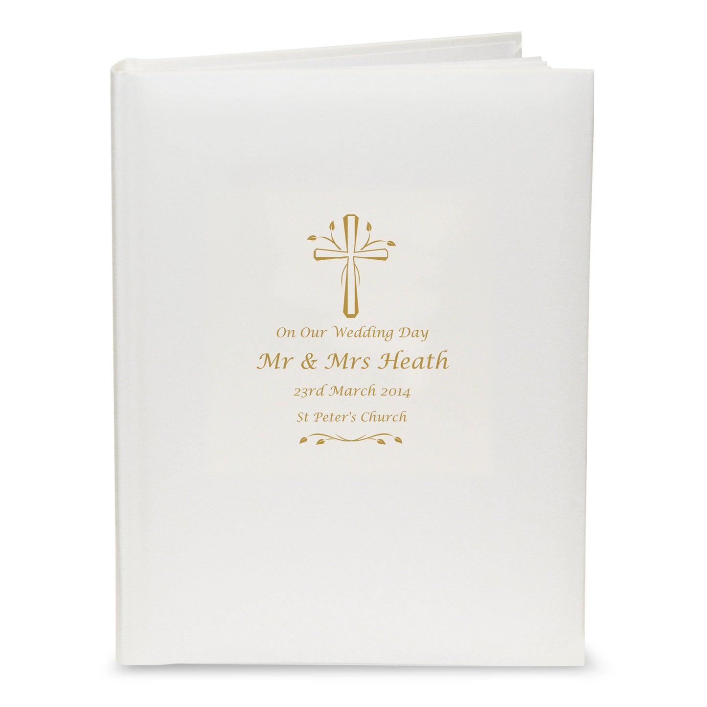 Personalised Gold Cross Traditional Photo Album: 2 - Photo Albums By Gift Moments