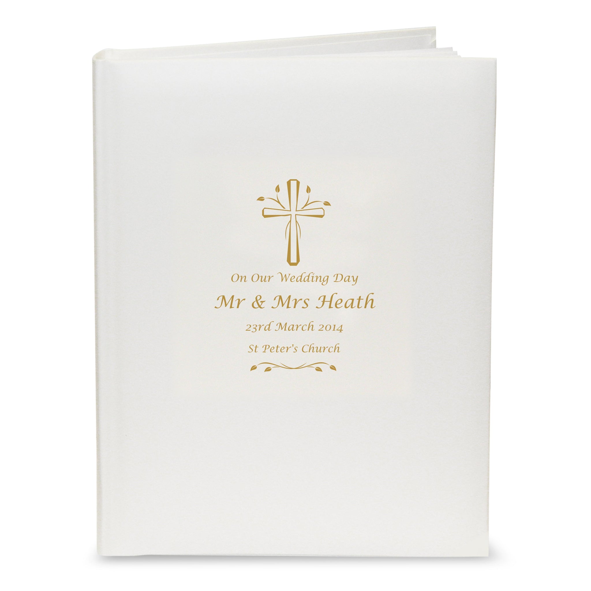 Personalised Gold Cross Traditional Photo Album: 2 - Photo Albums By Gift Moments