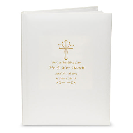 Personalised Gold Cross Traditional Photo Album: 2 - Photo Albums By Gift Moments