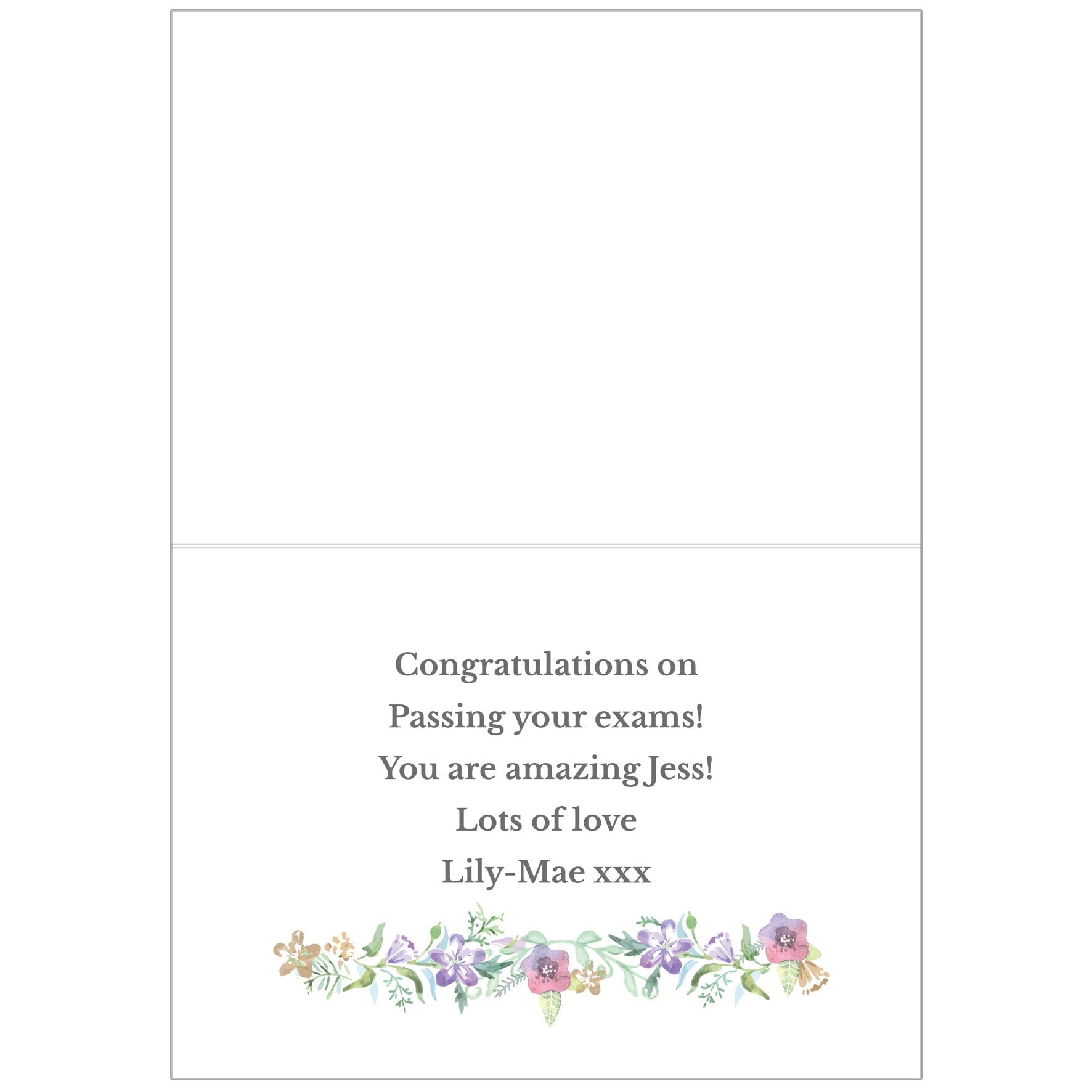 Personalised Gold Floral Watercolour Card: 5 - Greeting Cards By Gift Moments