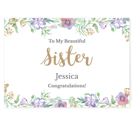 Personalised Gold Floral Watercolour Card: 4 - Greeting Cards By Gift Moments