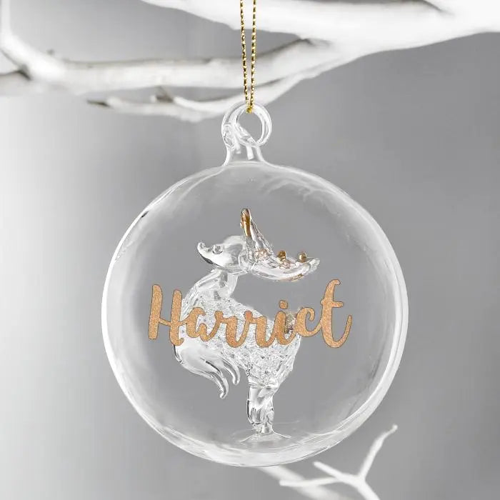 Personalised Gold Glitter Christmas Bauble: 5 - Christmas Baubles By Gift Moments