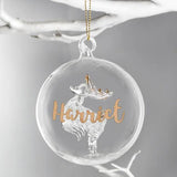 Personalised Gold Glitter Christmas Bauble: 5 - Christmas Baubles By Gift Moments