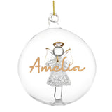 Personalised Gold Glitter Glass Baubles: 11 - Christmas Baubles By Gift Moments