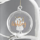 Personalised Gold Glitter Christmas Bauble: 6 - Christmas Baubles By Gift Moments
