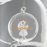 Personalised Gold Glitter Glass Baubles: 8 - Christmas Baubles By Gift Moments