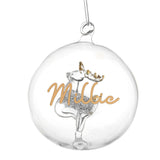 Personalised Gold Glitter Glass Baubles: 12 - Christmas Baubles By Gift Moments
