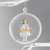 Personalised Gold Glitter Glass Baubles: 7 - Christmas Baubles By Gift Moments