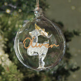 Personalised Gold Glitter Glass Baubles: 3 - Christmas Baubles By Gift Moments