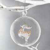 Personalised Gold Glitter Glass Baubles: 9 - Christmas Baubles By Gift Moments
