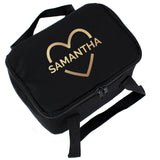 Personalised Gold Heart Black Lunch Bag: 4 - Lunch Boxes & Bags By Gift Moments
