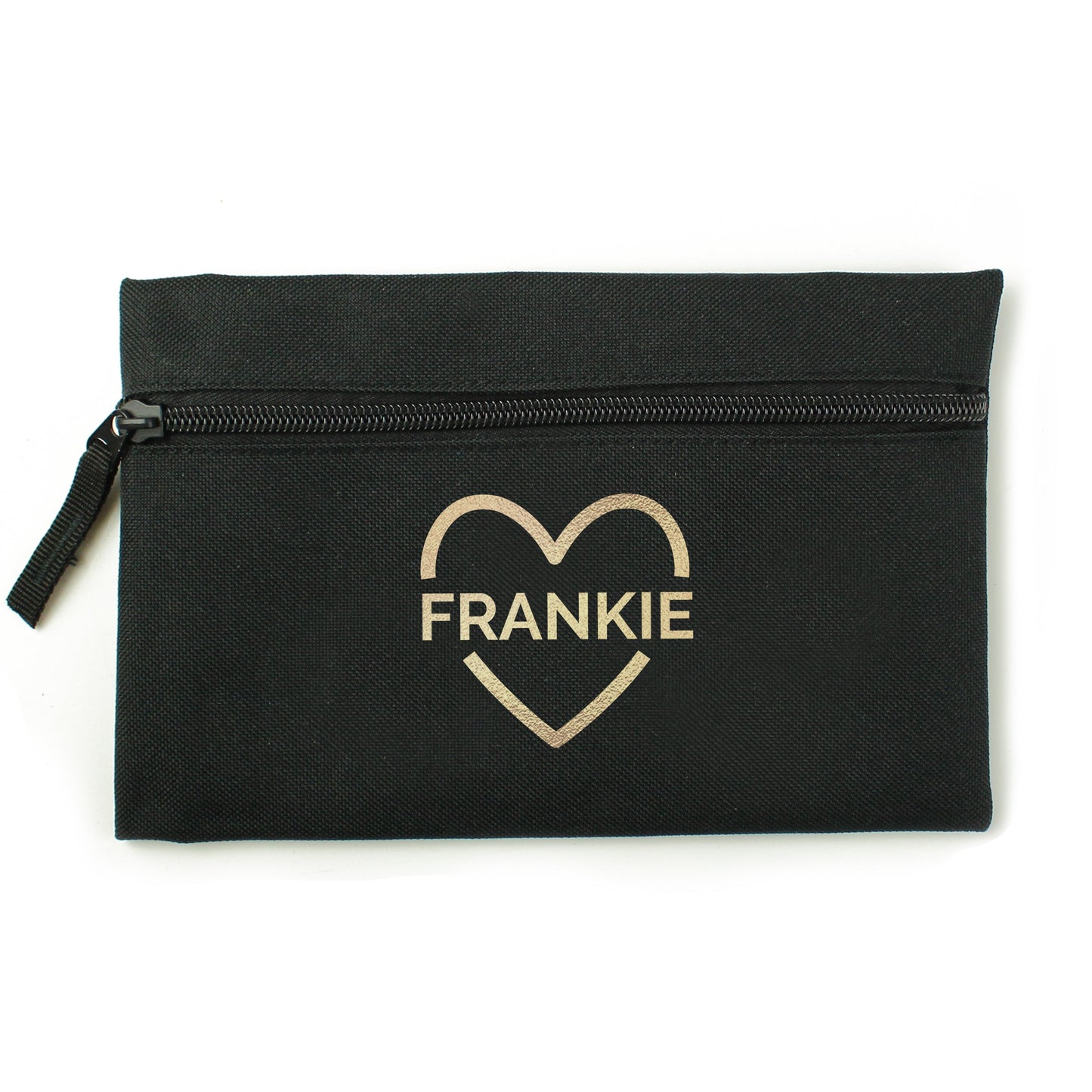Personalised Gold Heart Black Pencil Case: 5 - Pencil Cases & Sets By Gift Moments