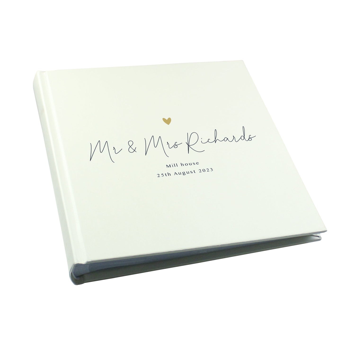 Personalised Gold Heart Couples Square Photo Album: 5 - Photo Albums By Gift Moments