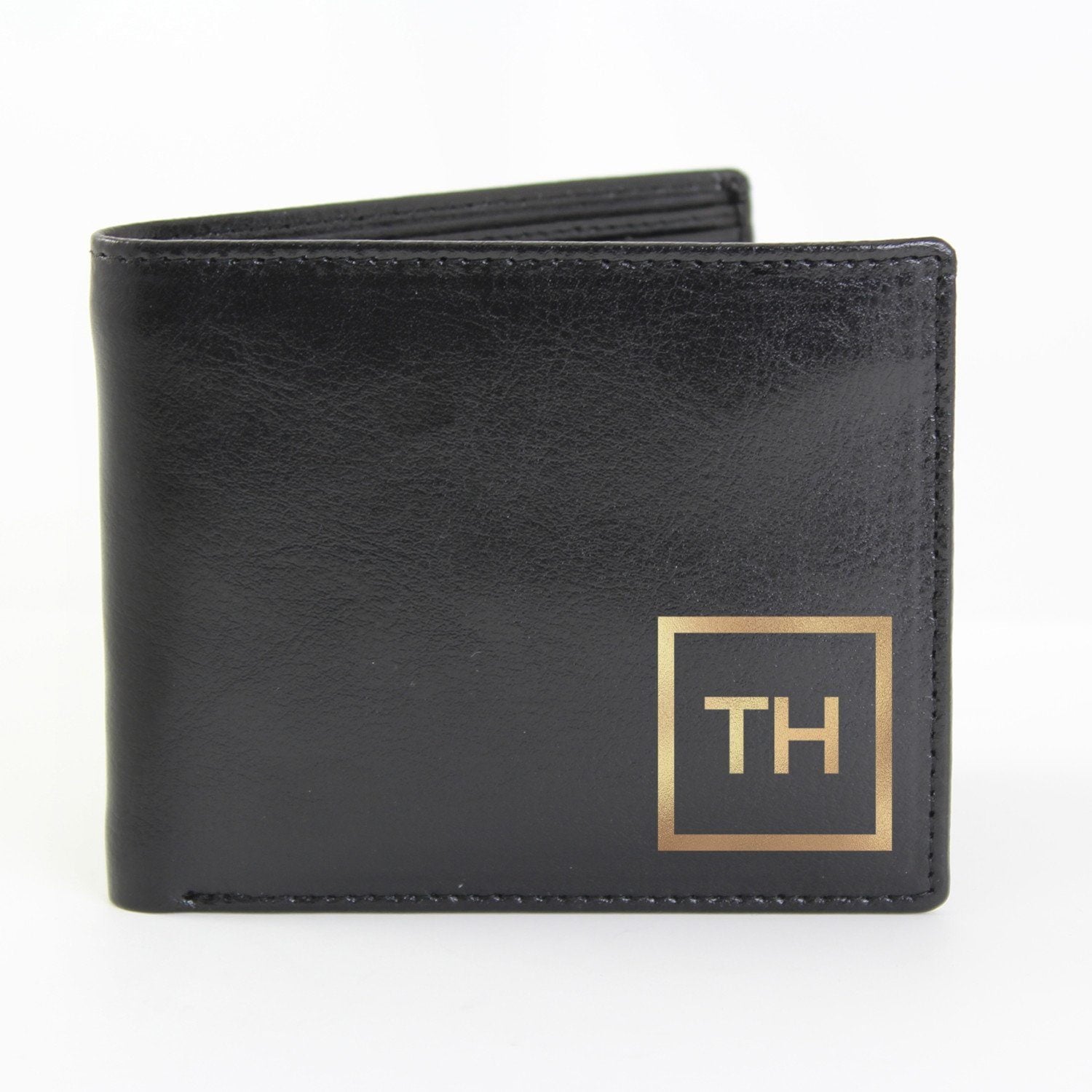 Personalised Gold Initials Leather Wallet: 3 - Wallets & Money Clips By Gift Moments