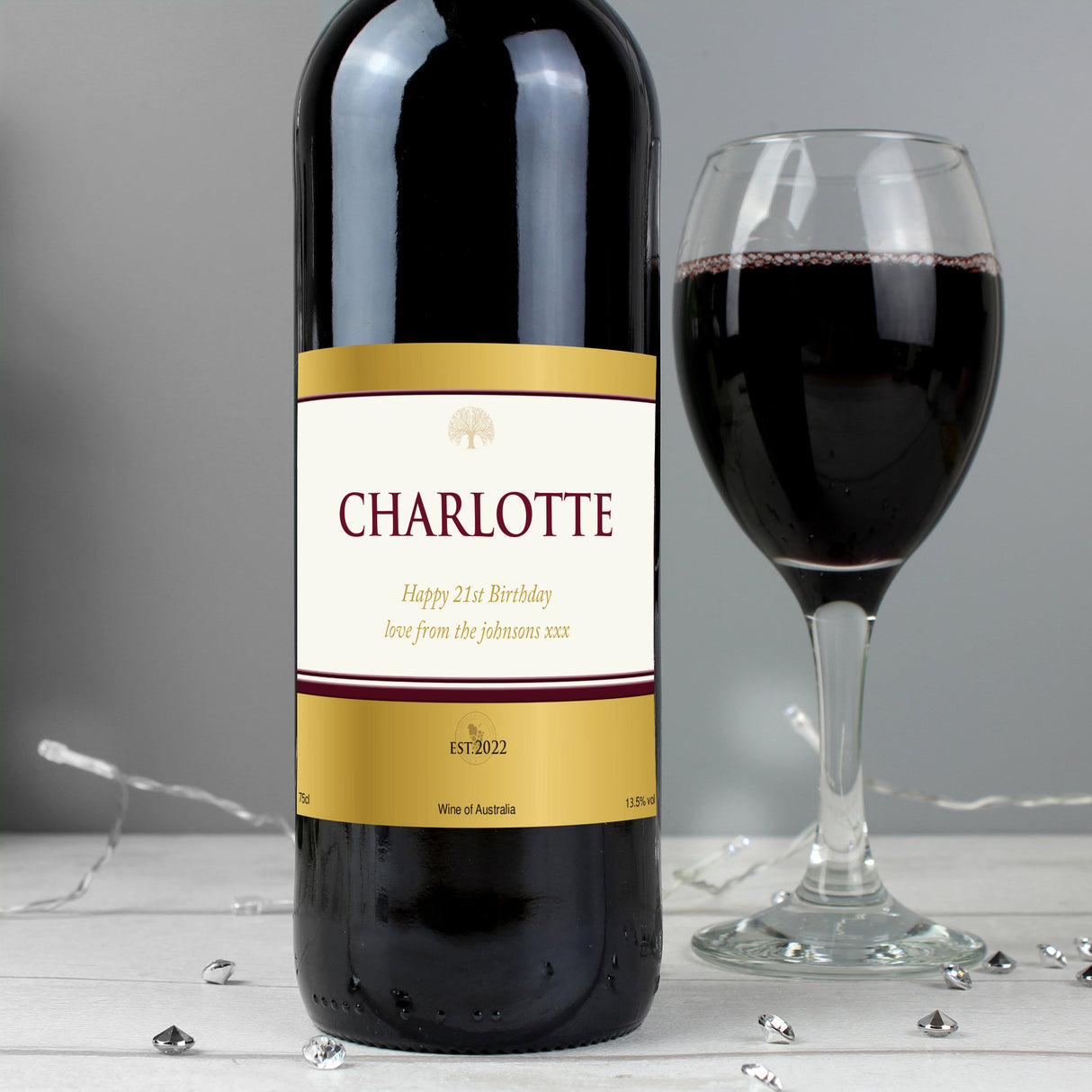 Personalised Gold Label Red Wine: 1 - Wine By Gift Moments