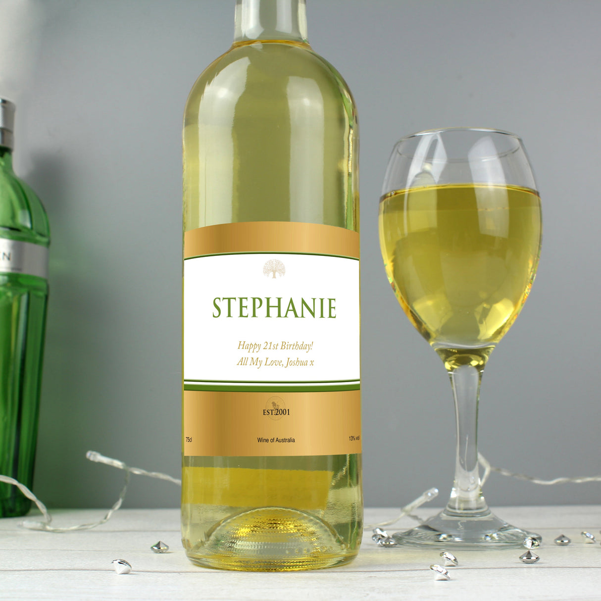 Personalised Gold Label White Wine: 1 - Wine By Gift Moments