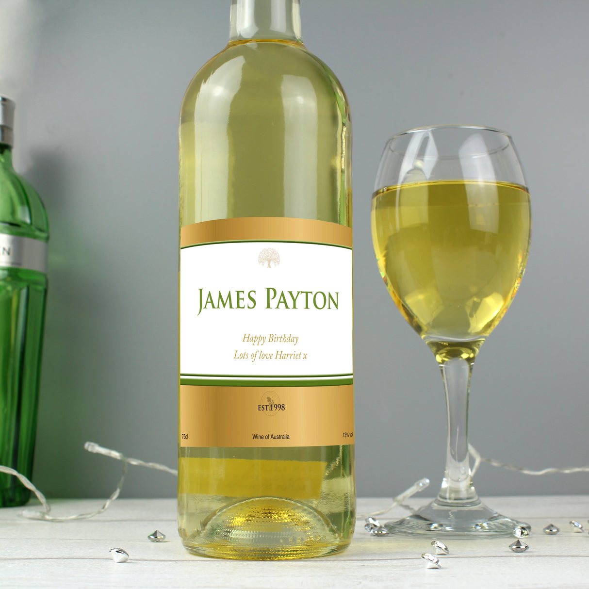 Personalised Gold Label White Wine: 4 - Wine By Gift Moments