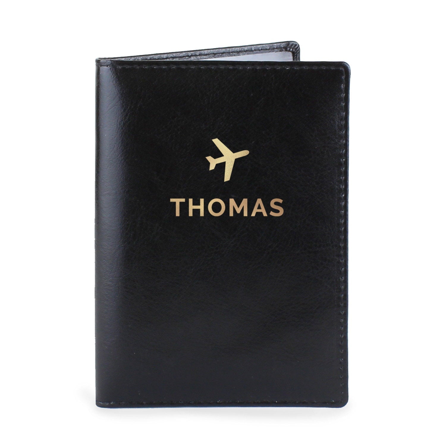 Personalised Gold Name Black Passport Holder: 4 - Passport Holders By Gift Moments