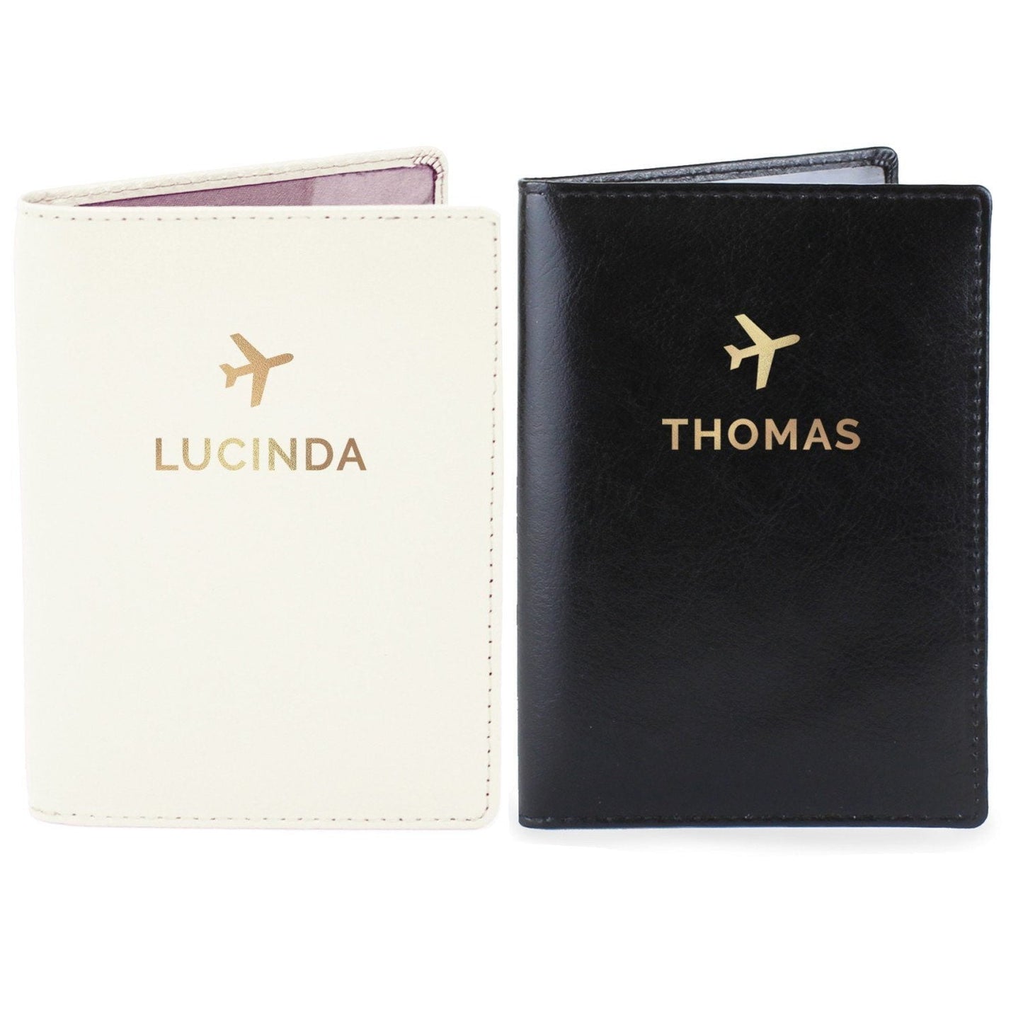 Personalised Gold Name Passport Holders Set: 4 - Passport Holders By Gift Moments