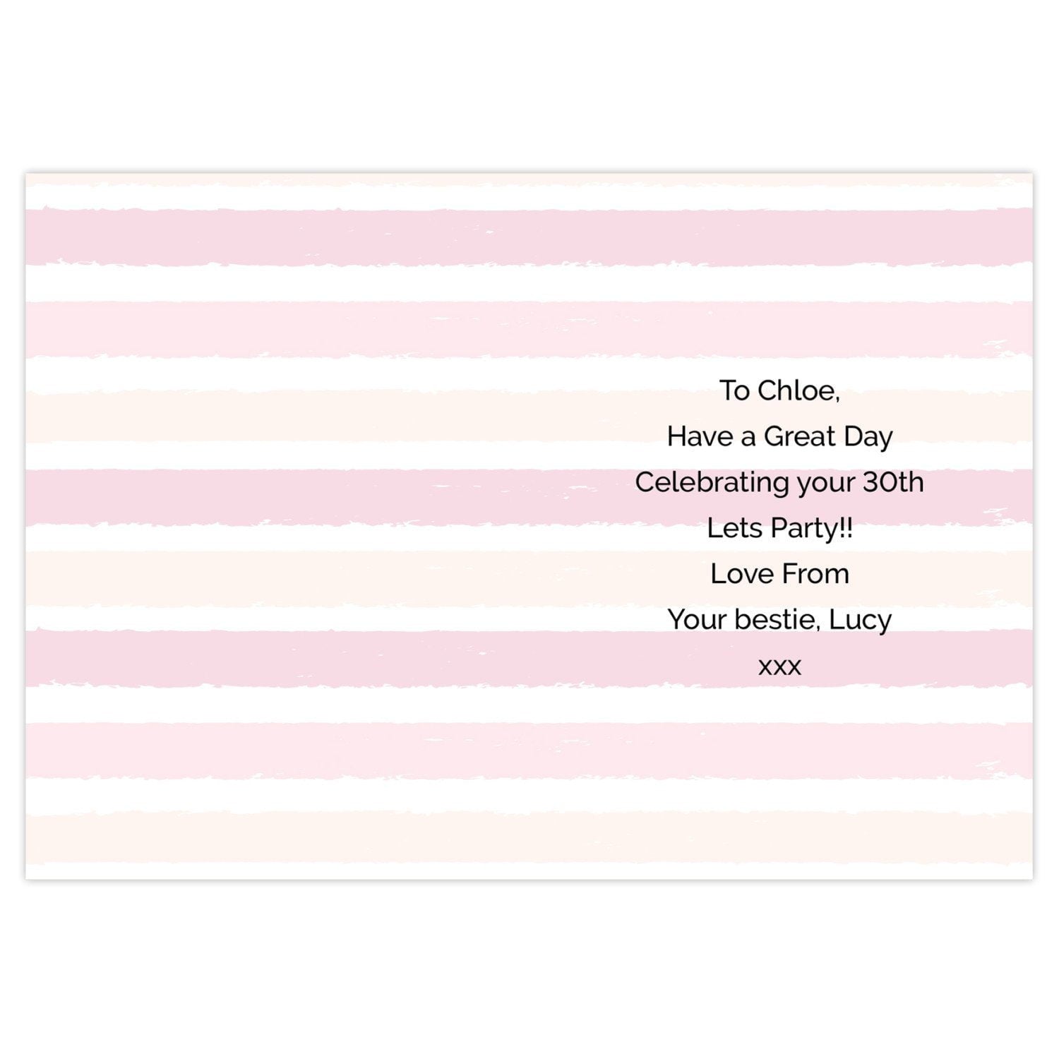 Personalised Gold and Pink Stripe Birthday Card: 3 - Greeting Cards By Gift Moments