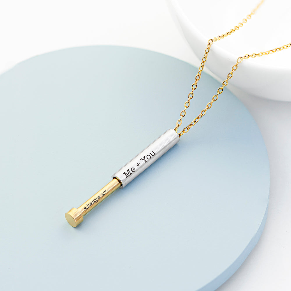 Personalised Gold & Silver Hidden Message Capsule Women’s Necklaces: 2 - Necklaces By Gift Moments