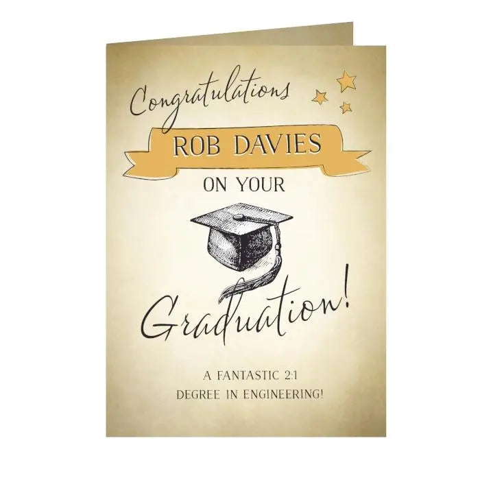 Personalised Gold Star Graduation Card - Shop Greeting Cards At Gift Moments - 3