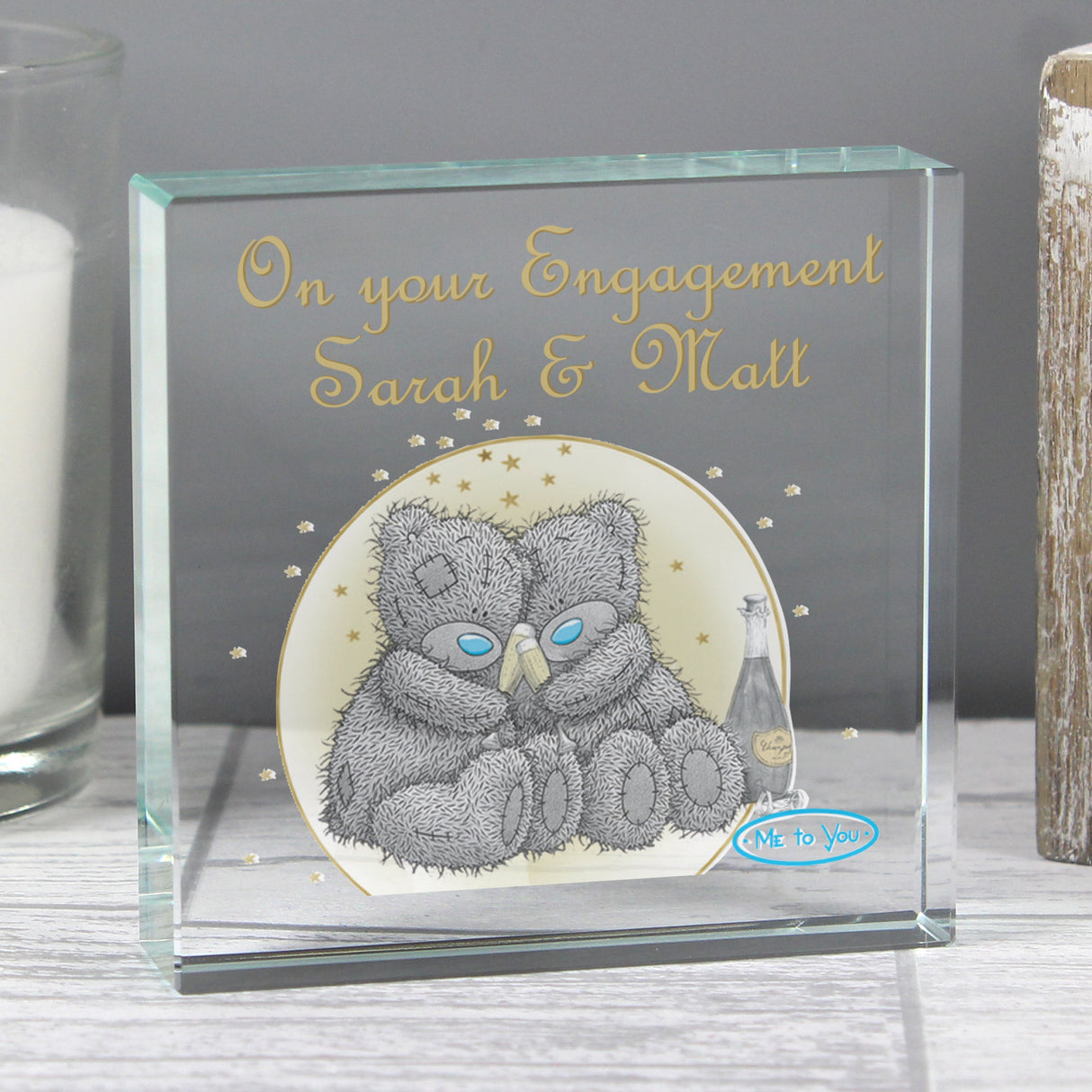 Personalised Me To You Gold Stars Crystal Token: 2 - Crystal Tokens