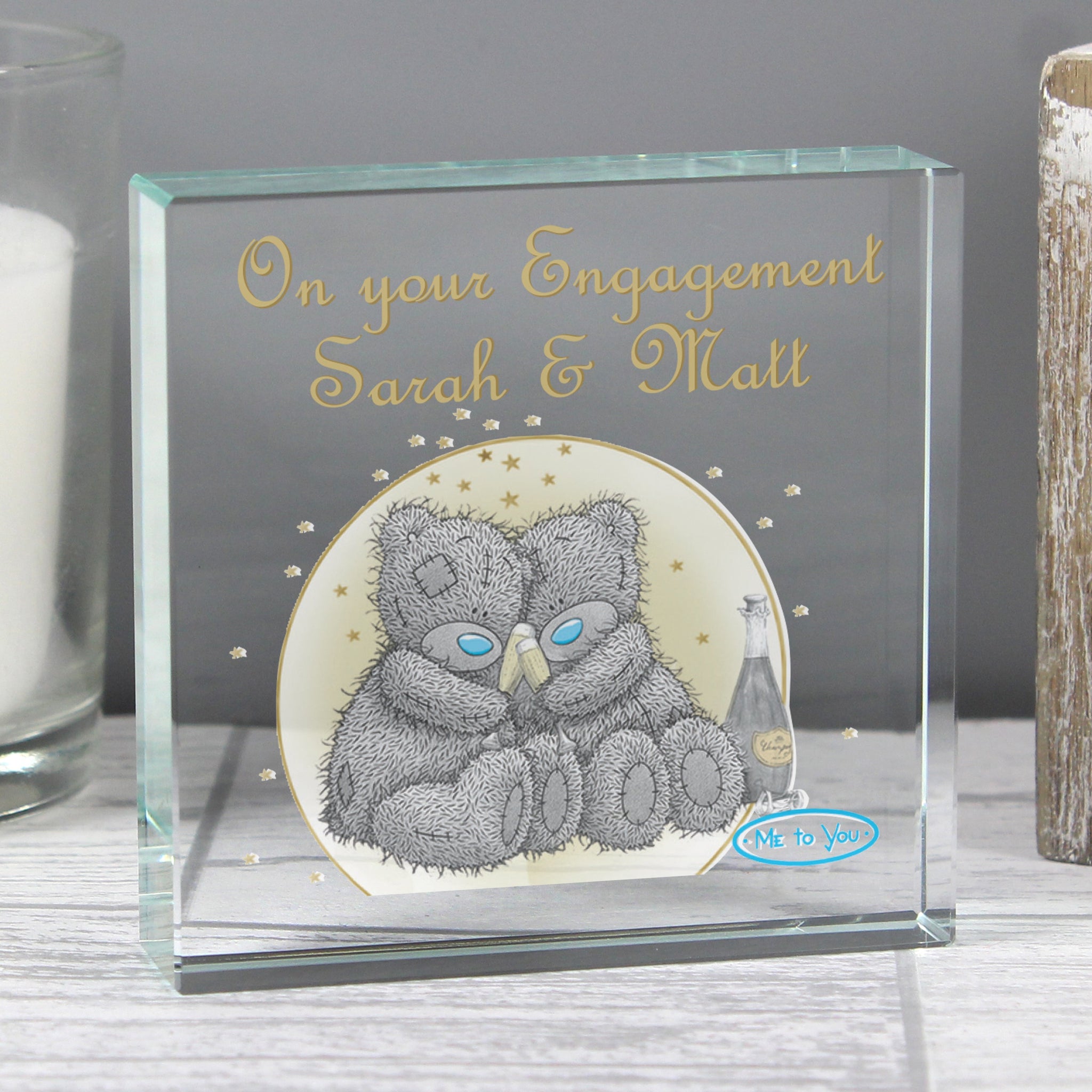 Personalised Me To You Gold Stars Crystal Token: 2 - Crystal Tokens