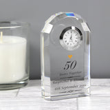 Personalised Golden Anniversary Crystal Clock: 1 - Clocks By Gift Moments