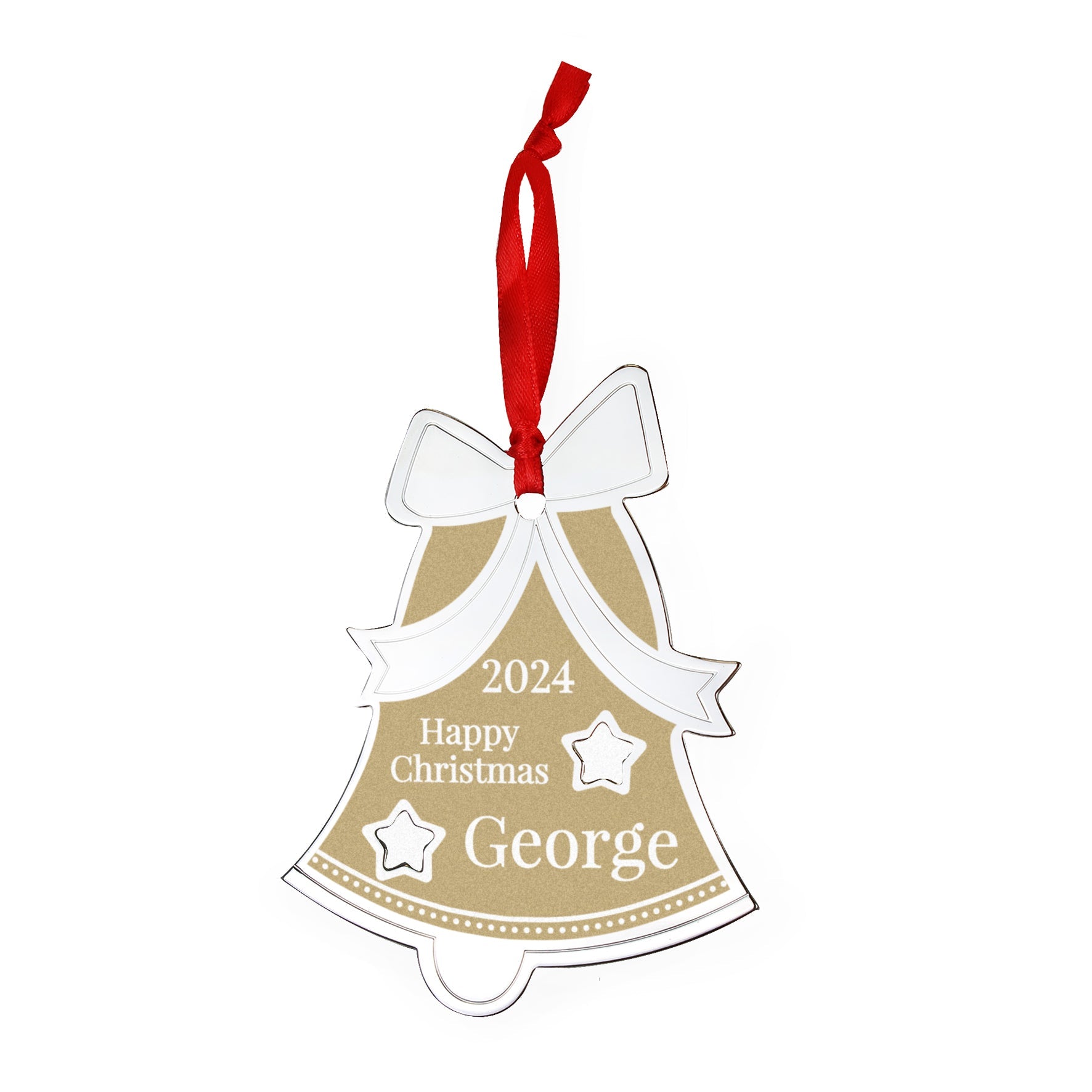 Personalised Golden Christmas Bell Decoration: 5 - Christmas Decorations By Gift Moments