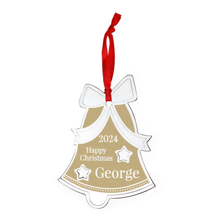 Personalised Golden Christmas Bell Decoration: 5 - Christmas Decorations By Gift Moments