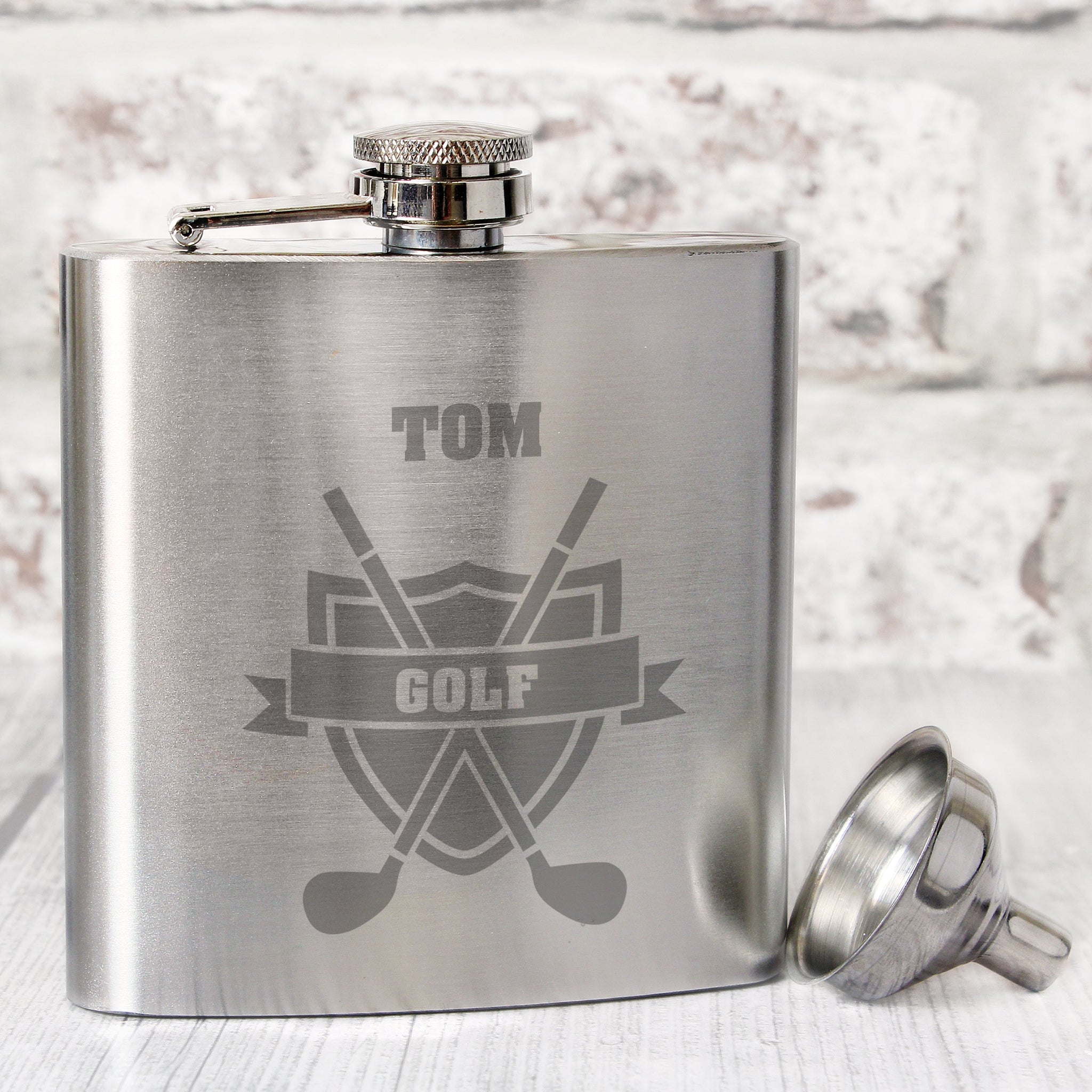 Personalised Golf Hip Flask: 1 - Hip Flasks By Gift Moments