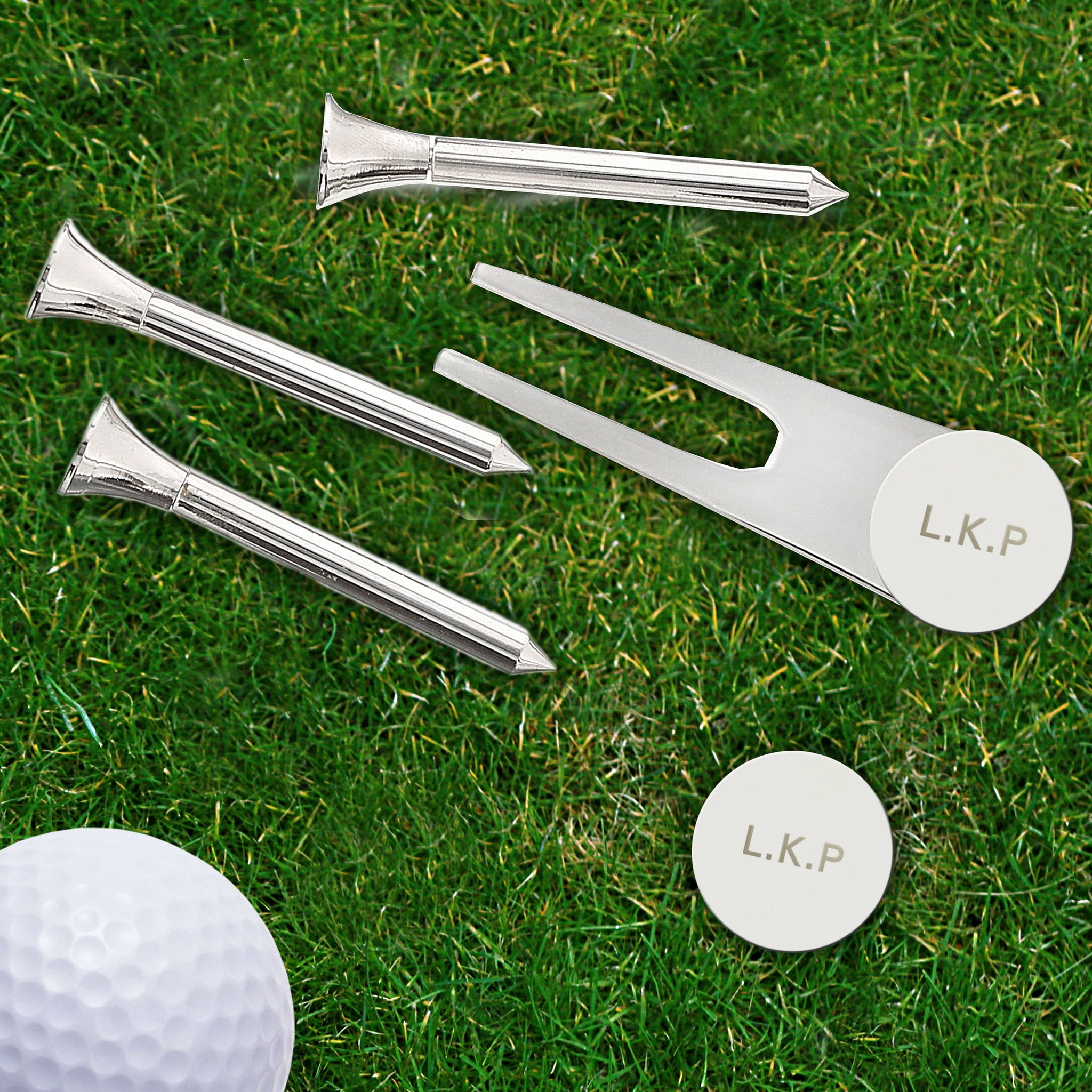 Personalised Golf Set: 3 - Golf Tees & Markers By Gift Moments