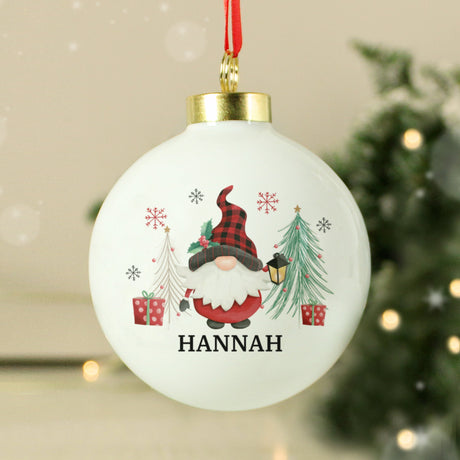 Personalised Gonk Christmas Bauble: 2 - Christmas Baubles By Gift Moments
