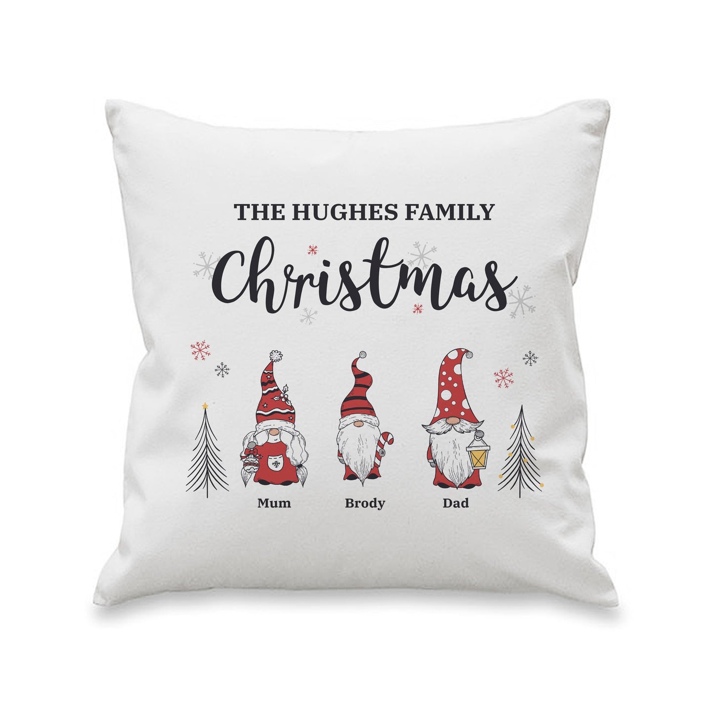 Personalised Gonk Family Christmas Cushion: 6 - Cushions By Gift Moments