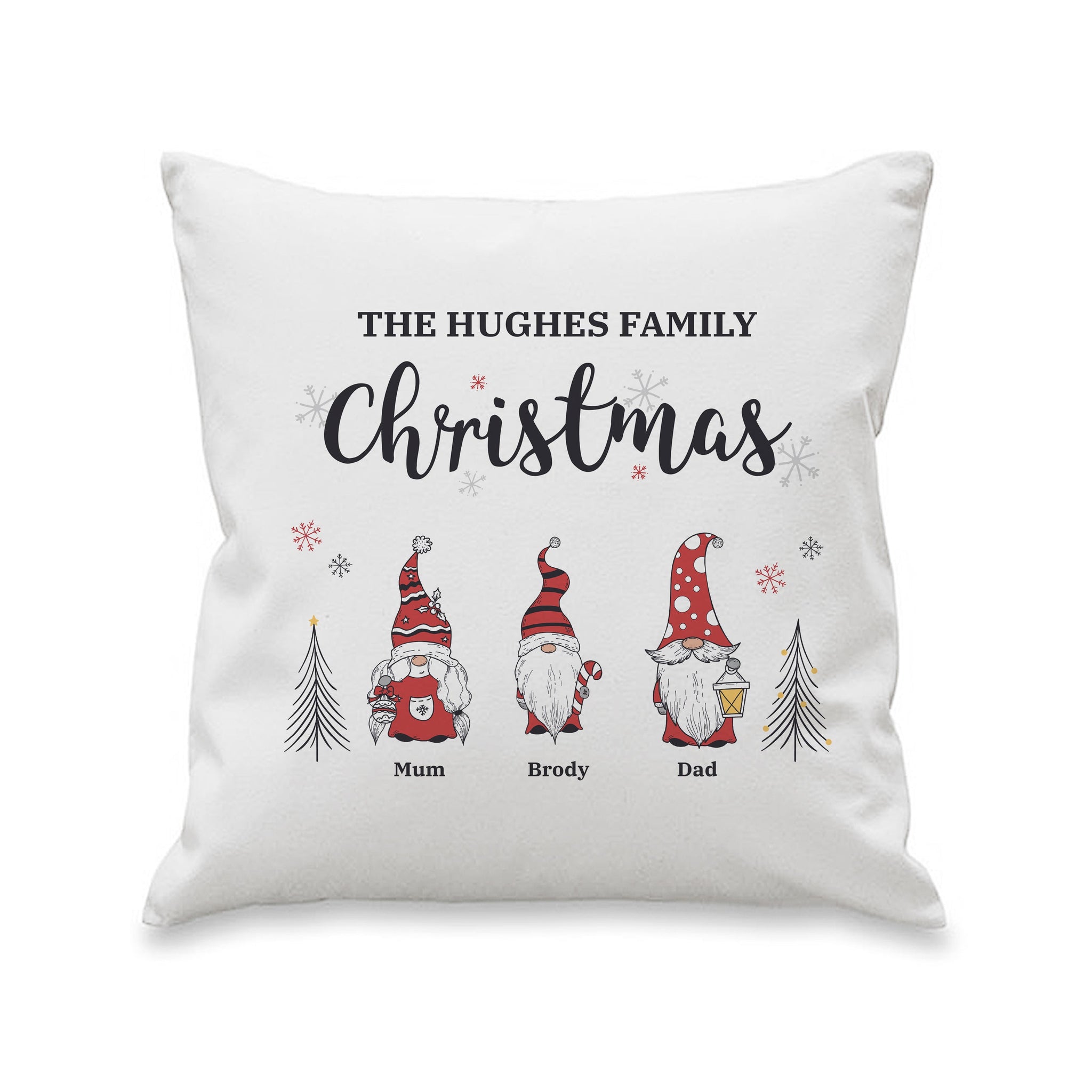 Personalised Gonk Family Christmas Cushion: 6 - Cushions By Gift Moments