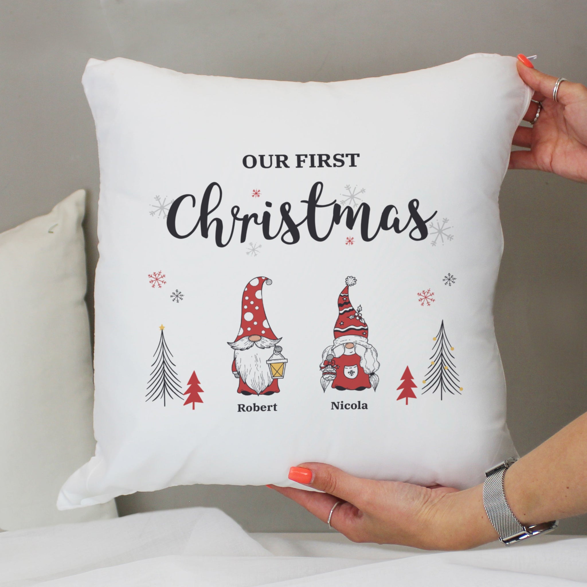 Personalised Gonk Family Christmas Cushion: 7 - Cushions By Gift Moments