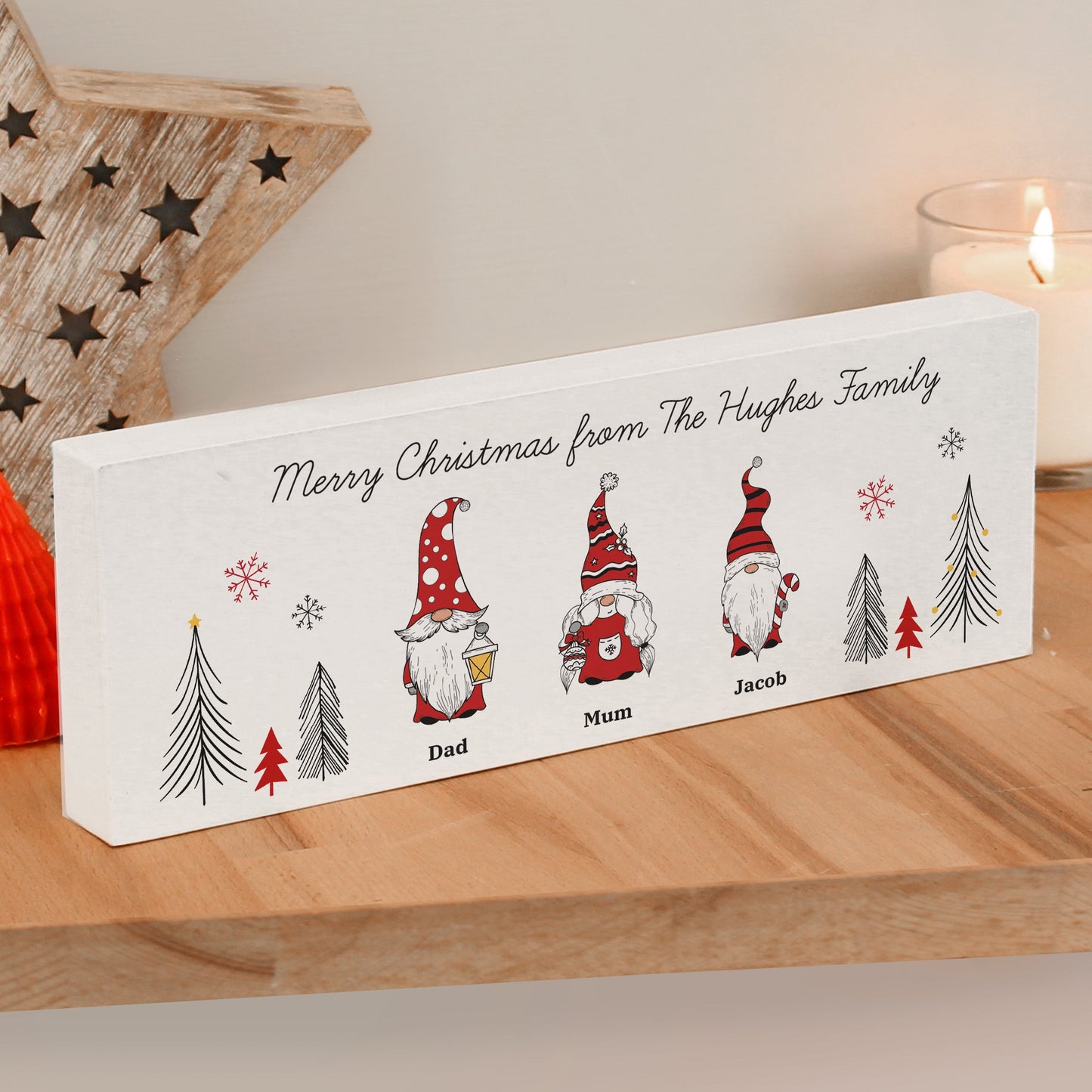 Personalised Gonk Family Mantle Christmas Decoration: 3 - Ornaments By Gift Moments