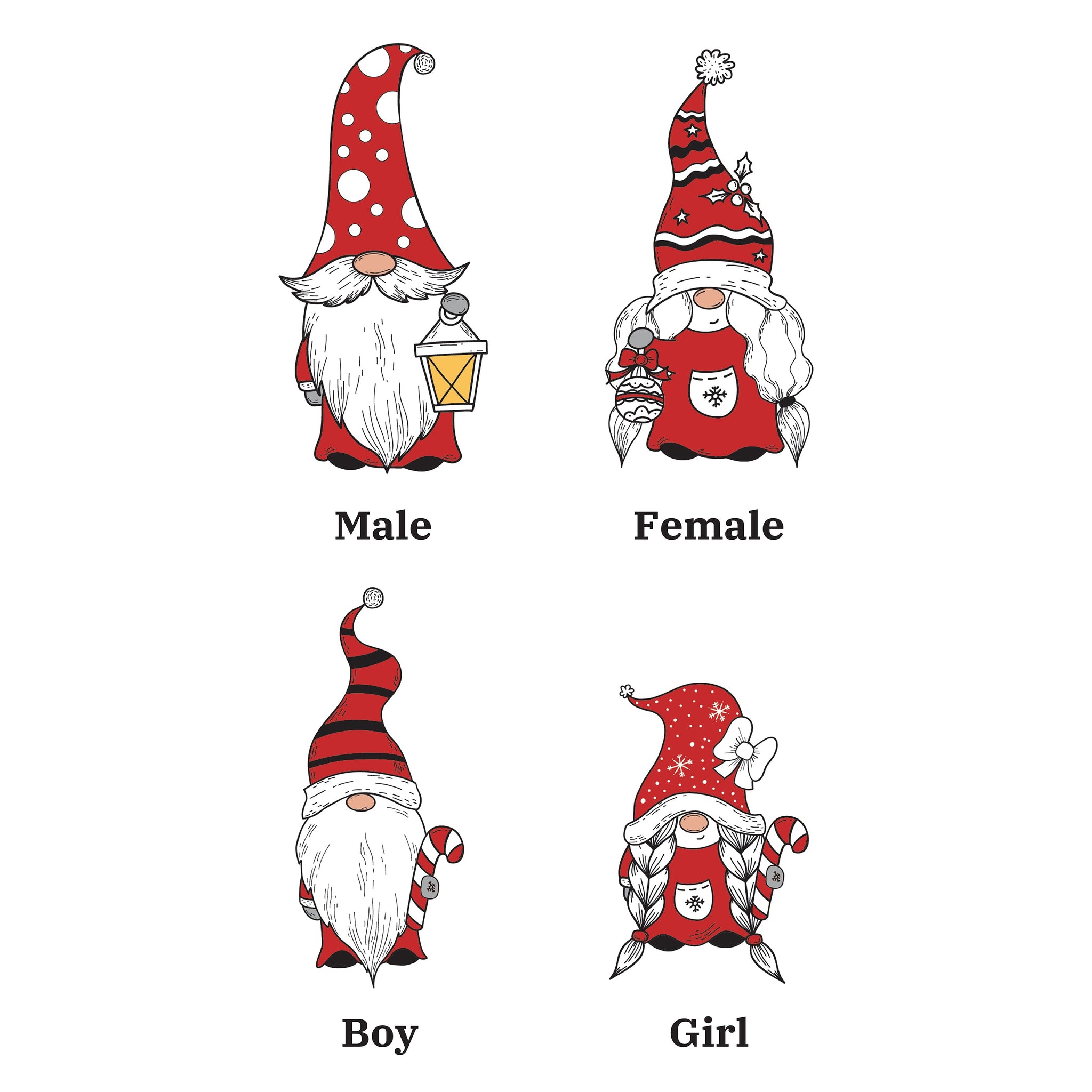 Personalised Gonk Family Mantle Christmas Decoration: 7 - Ornaments By Gift Moments