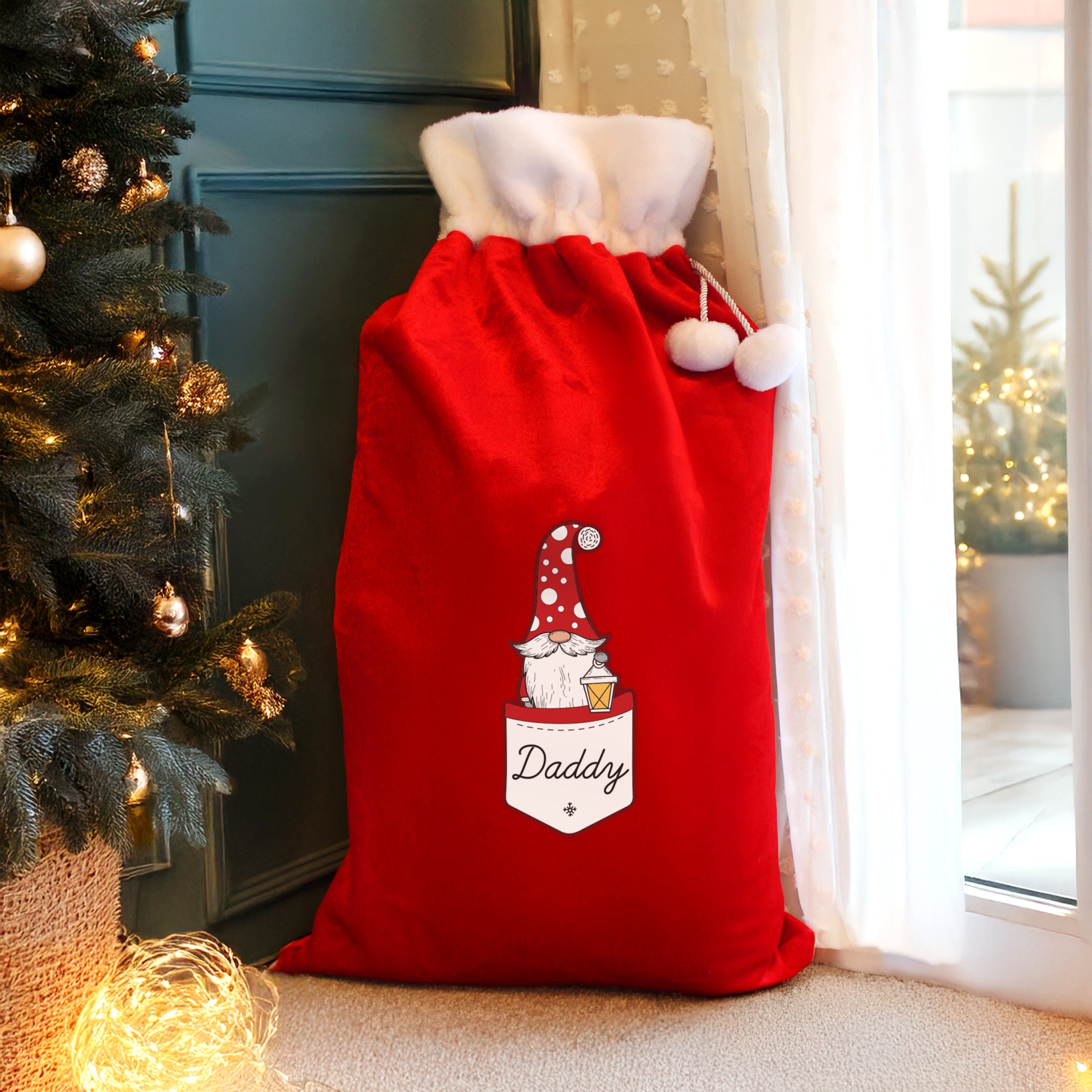 Personalised Gonk Family Red Christmas Sacks - Shop Christmas Sacks At Gift Moments - 2