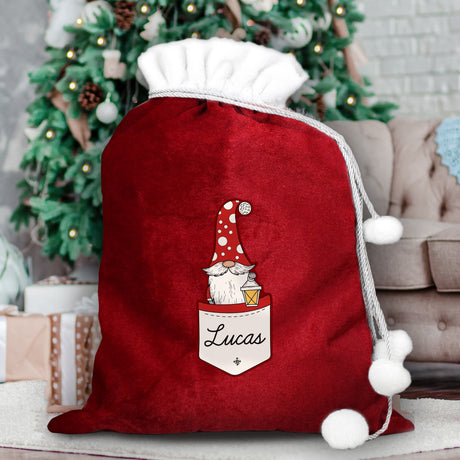 Personalised Gonk Family Red Christmas Sacks: 1 - Christmas Sacks By Gift Moments