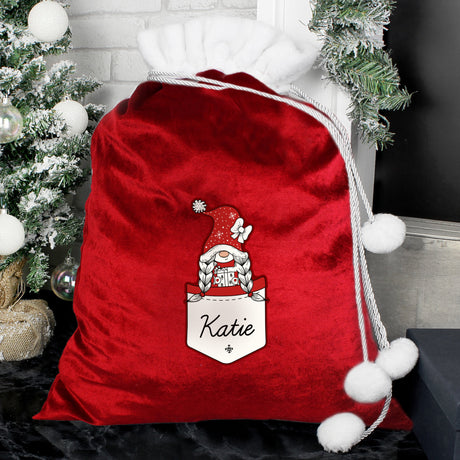 Personalised Gonk Family Red Christmas Sacks: 16 - Christmas Sacks By Gift Moments